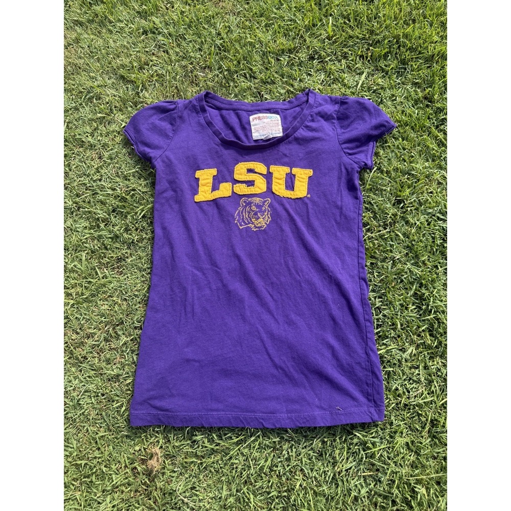 Vintage y2k Women's Pressbox LSU Tigers Long Sleeve T-Shirt Oversized L Large